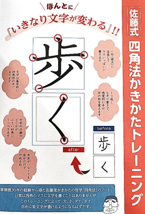 四角法かきかたトレーニング - 佐藤式四角法